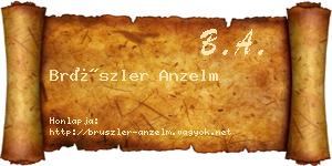 Brüszler Anzelm névjegykártya